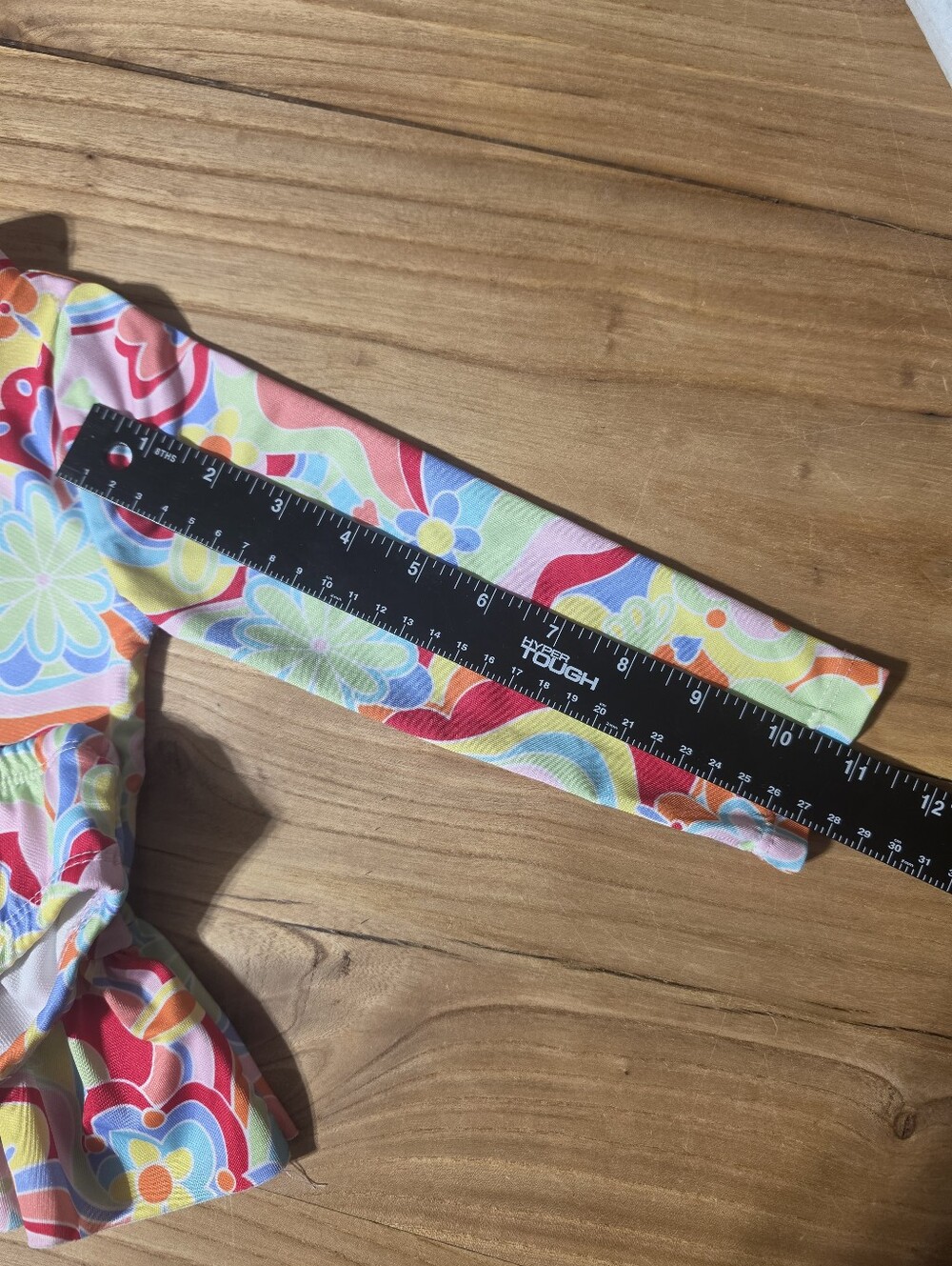 Funky Psychedelic Floral Ruffle Rash Guard Swim Set - 2T - Picture 7 of 7